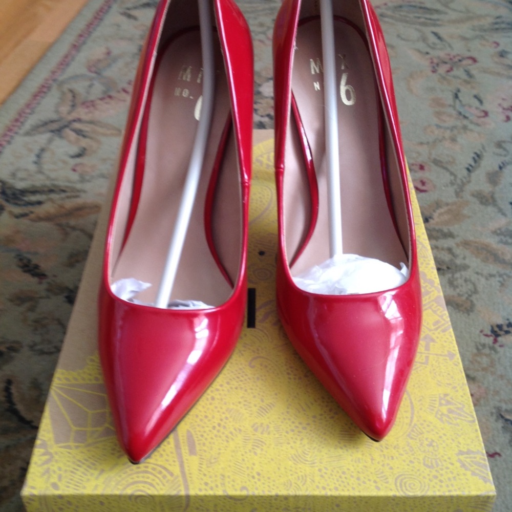 red patent leather heals